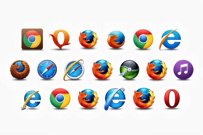 Variedad de iconos de navegadores web y dispositivos móviles, representando la compatibilidad de cookies en diferentes plataformas.